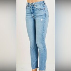 GRLFRND Light Blue Straight Leg Jeans